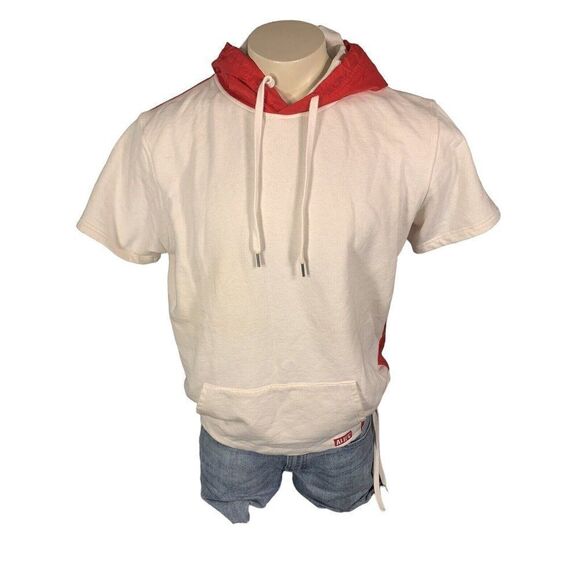 ALIFE New York Pullover White Red Hoodie Sweatshirt Large RARE Short Sleeve - Picture 1 of 11